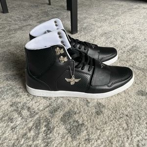 BNIB Creative Recreation Cesario Black Leather High Tops w/ White Soles - size11